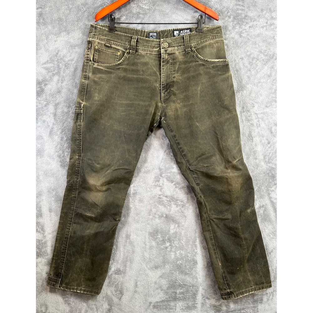 Kuhl Ryder Lean Pants Mens 35x30 fits 36X28 Brown Vintage Patina Dye Distressed